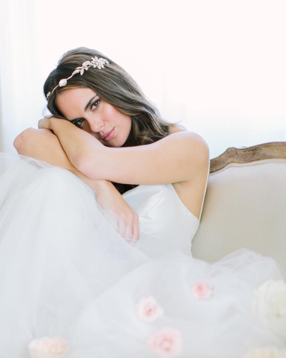 Wear a bridal hair vine as a headband