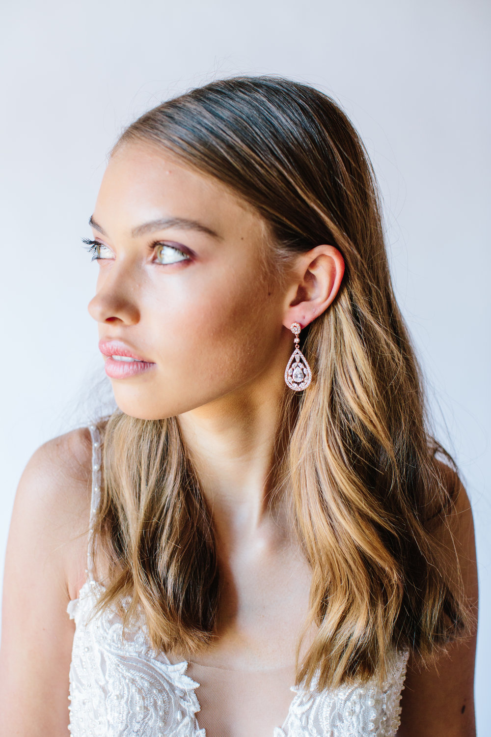 rose gold statement earrings
