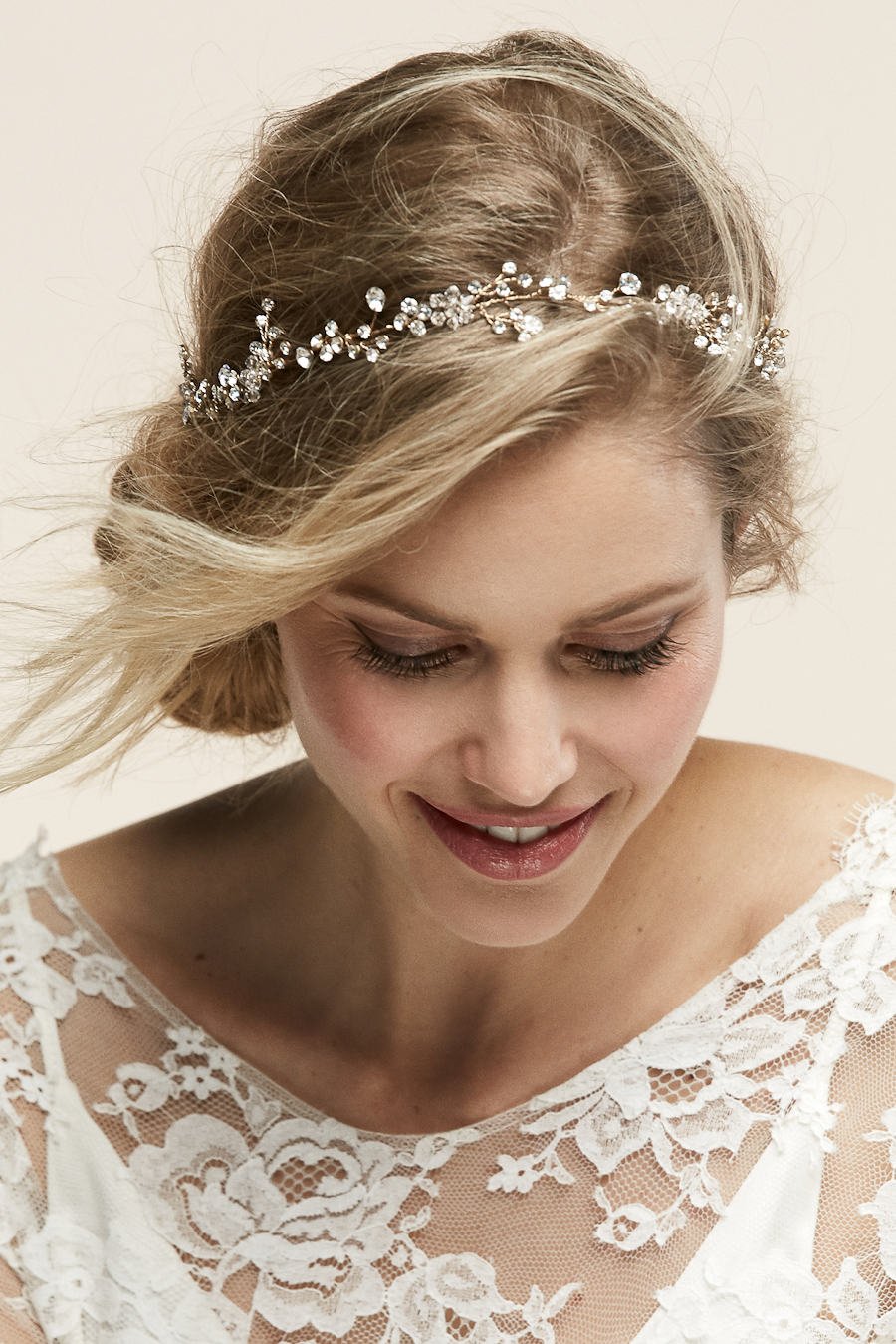 rose gold bridal headpiece