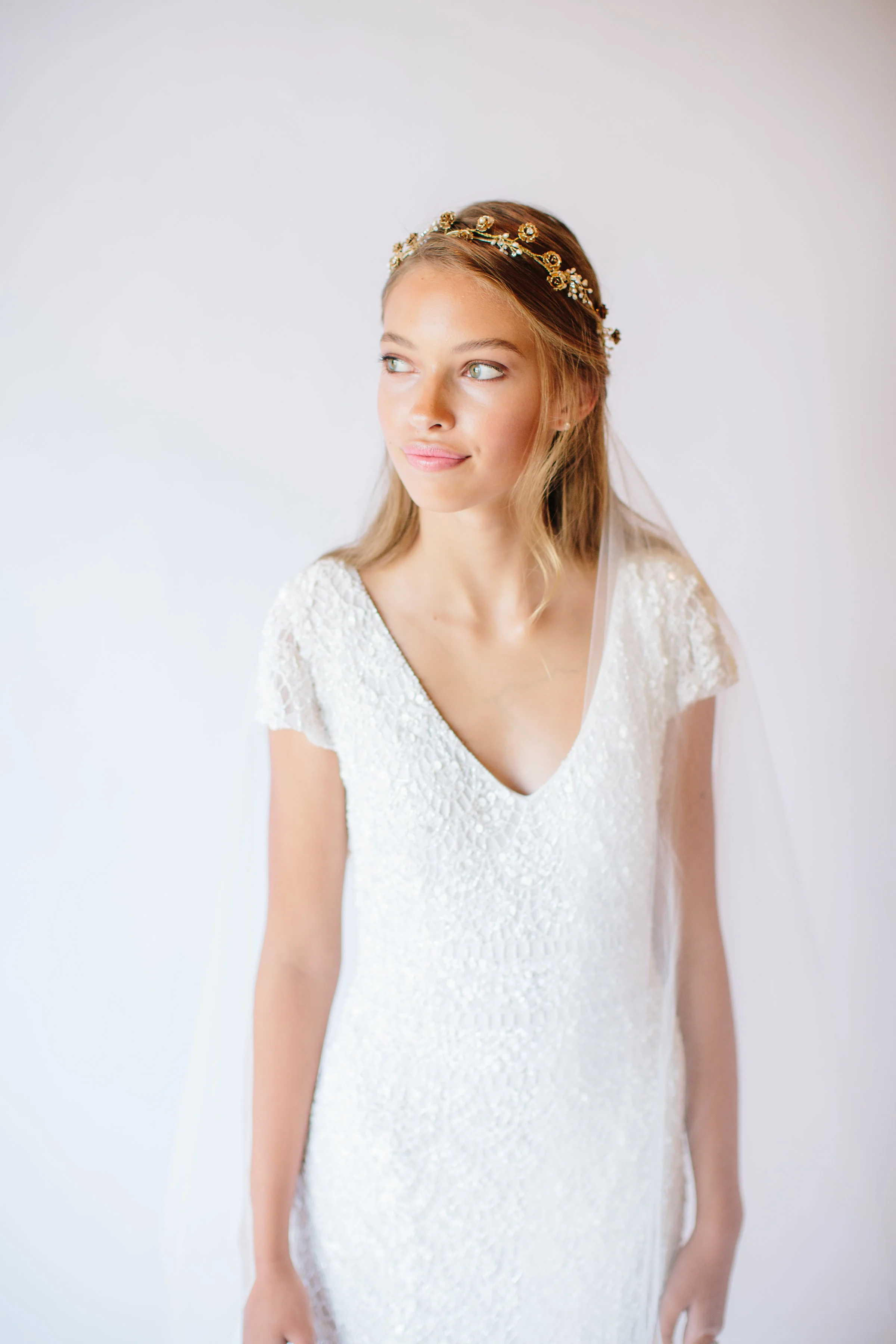 Rosalynn - Golden floral halo - By Untamed Petals