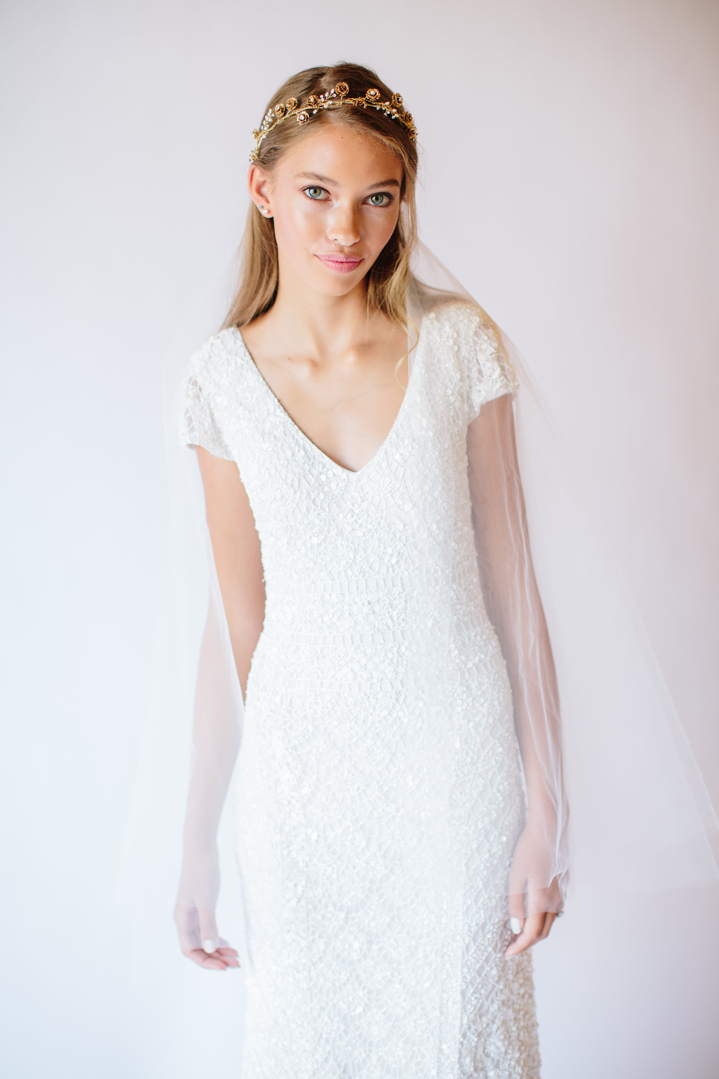 Rosalynn - Golden floral halo - By Untamed Petals