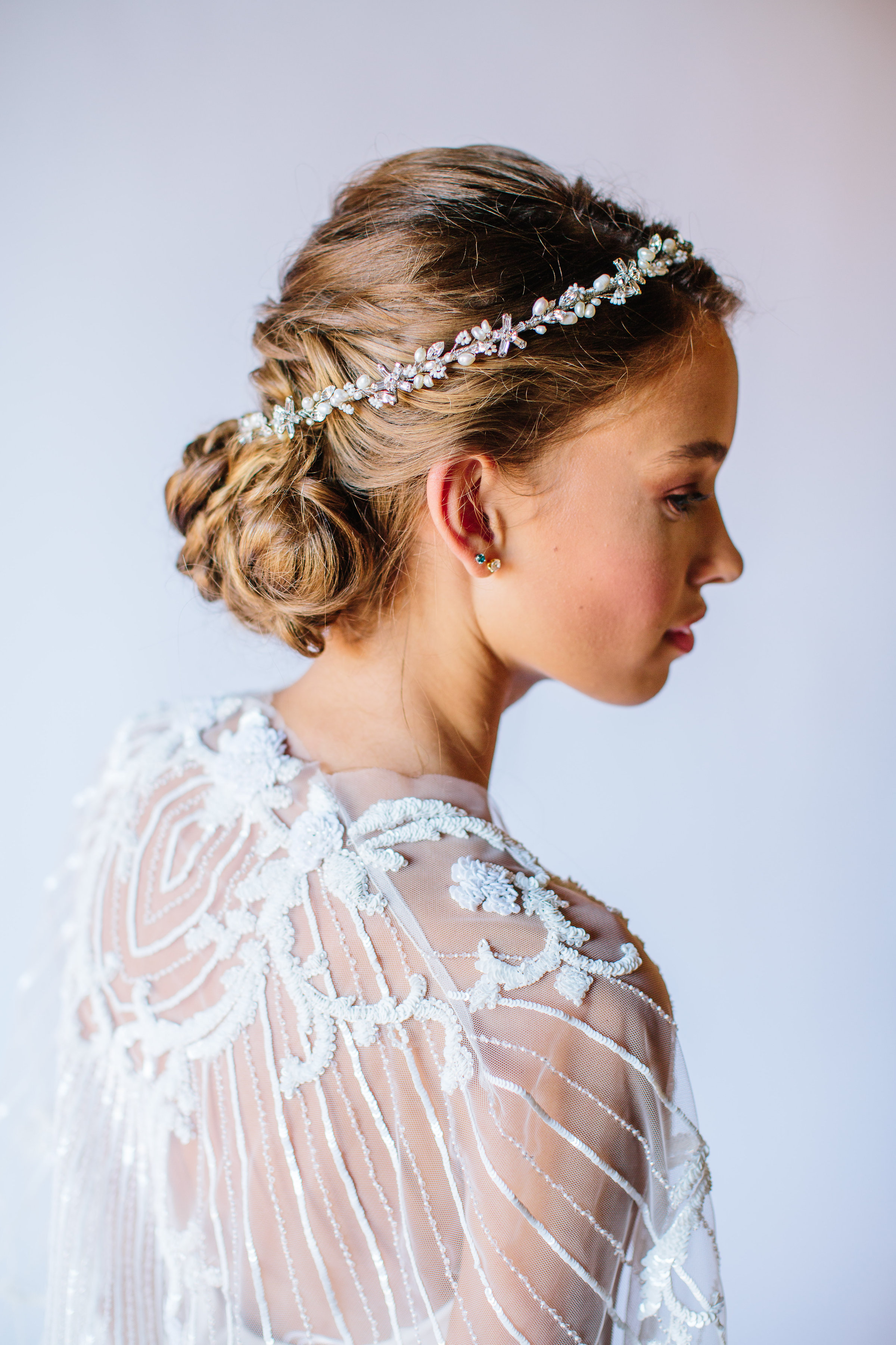 Pearl and Swarovski crystal hair vine by Untamed Petals