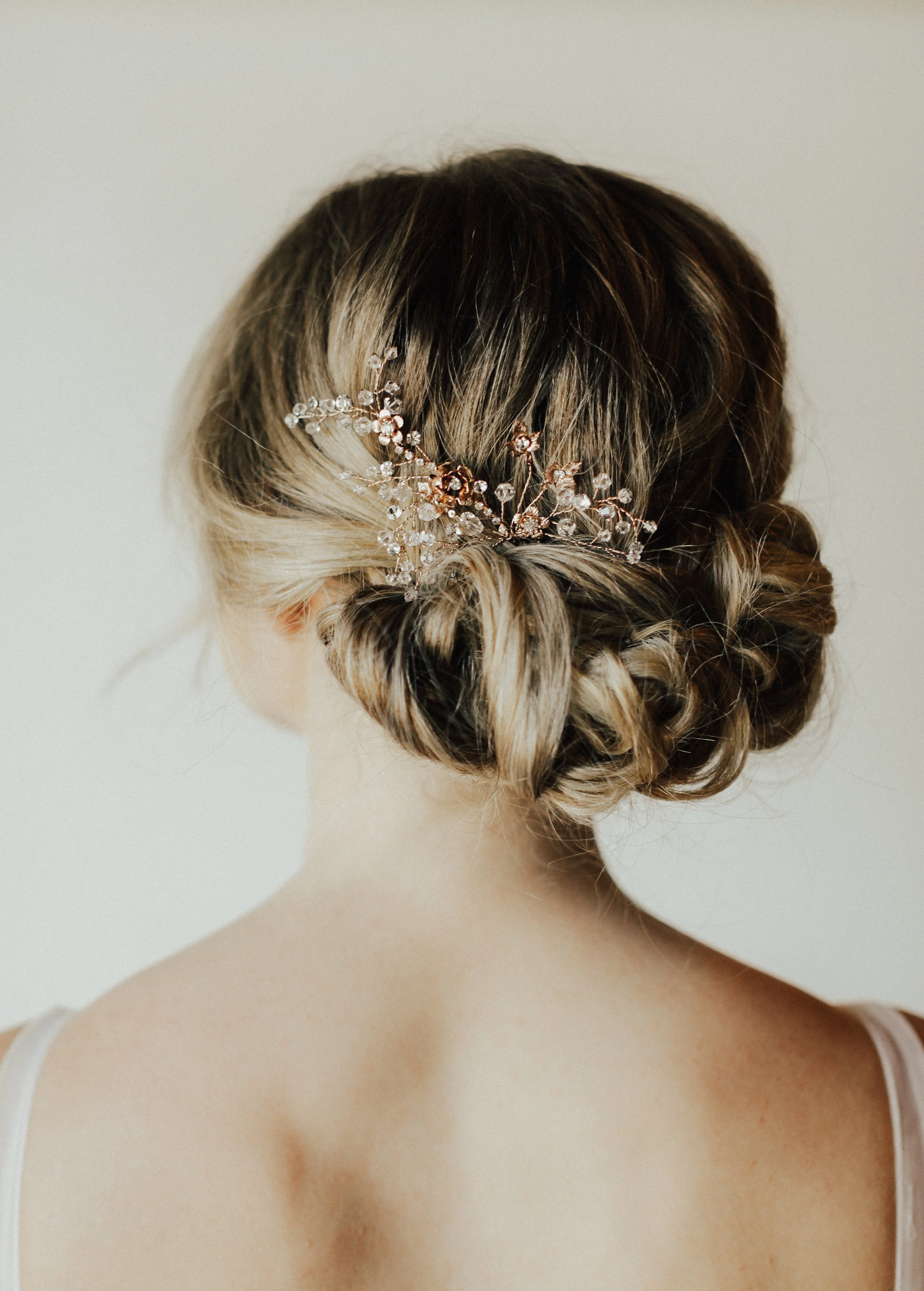 Dainty spring bridal comb by Untamed Petals