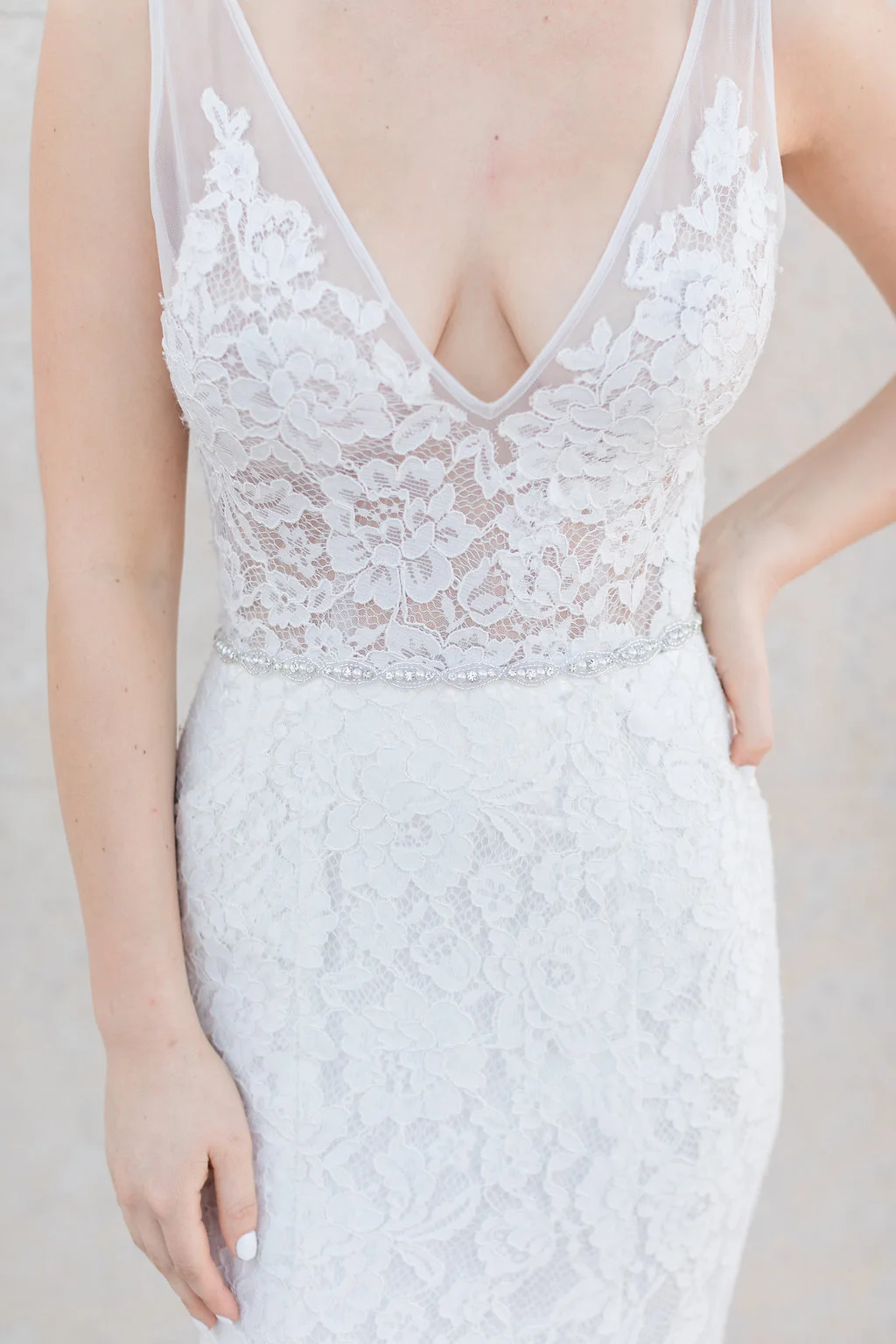 Bridal sash with rhinestone and pearls by Untamed Petals