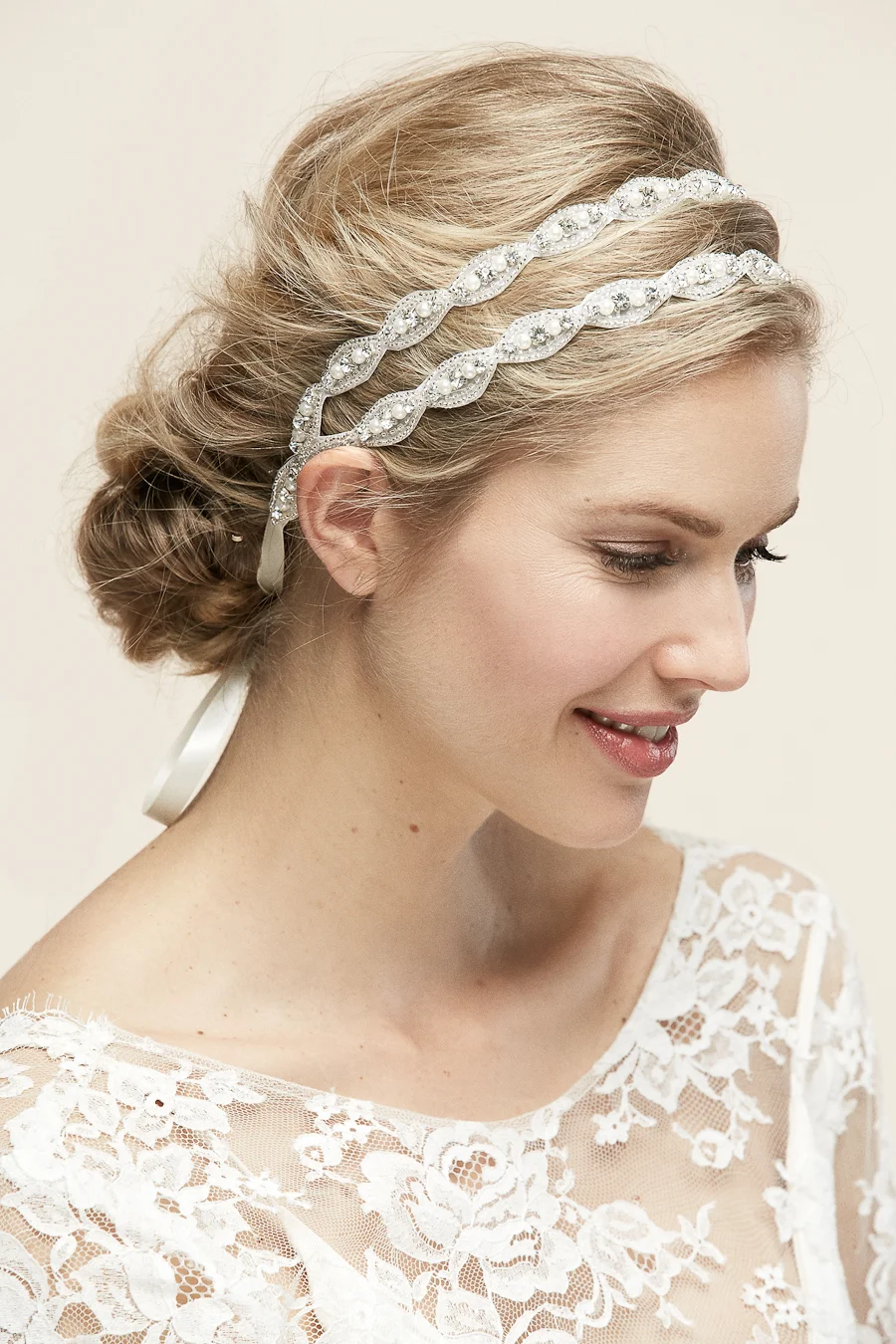 Poppy Pearl II - rhinestone and pearl trim headpiece - By Untamed Petals