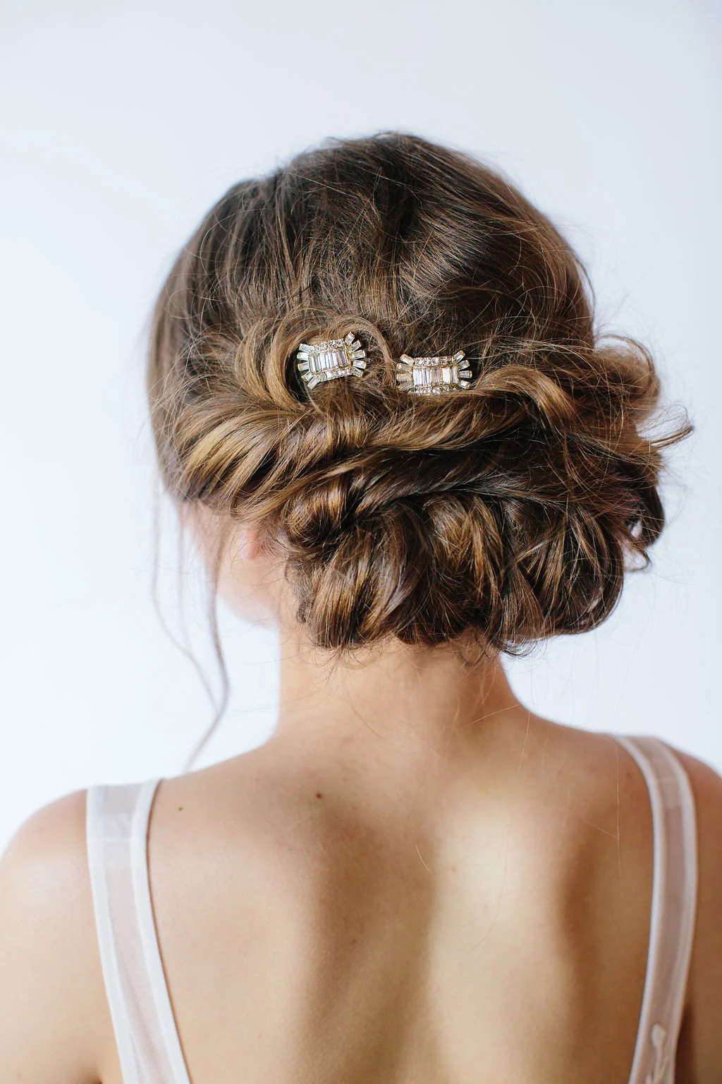 Deco crystal bridal hair pins