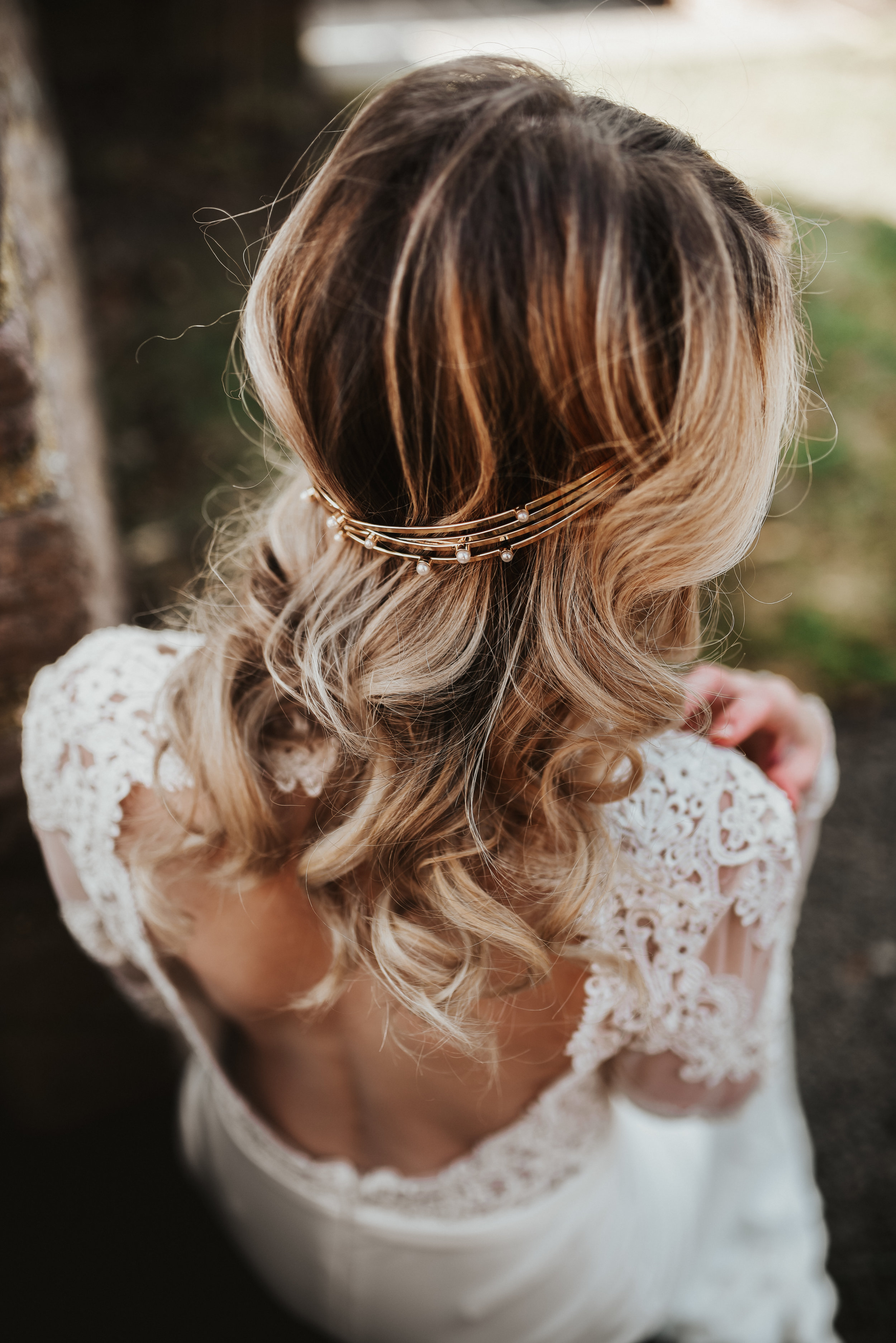 wedding hair style with accessory