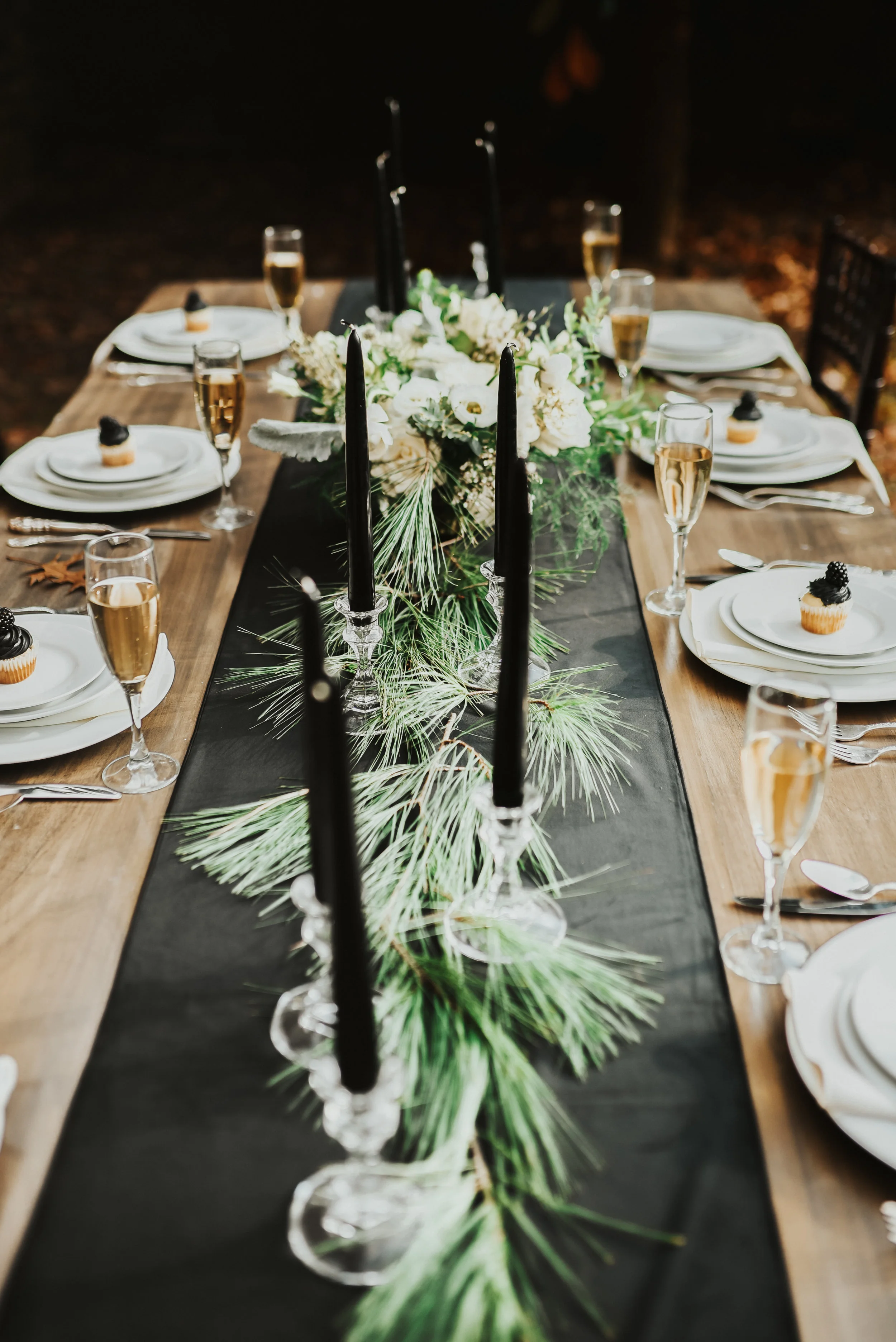 winter bridal table setting