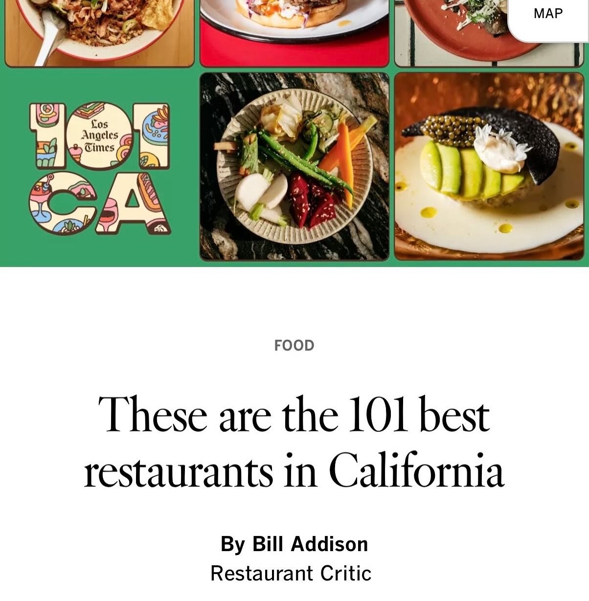 Wow what an immense honor!! Thanks @bill_addison for including us in your @latimes list of top 101 restaurants in Cali 🩷 Our team keeps pushing with new and innovative ideas, while sticking to our values of market sourcing and great hospitality (and