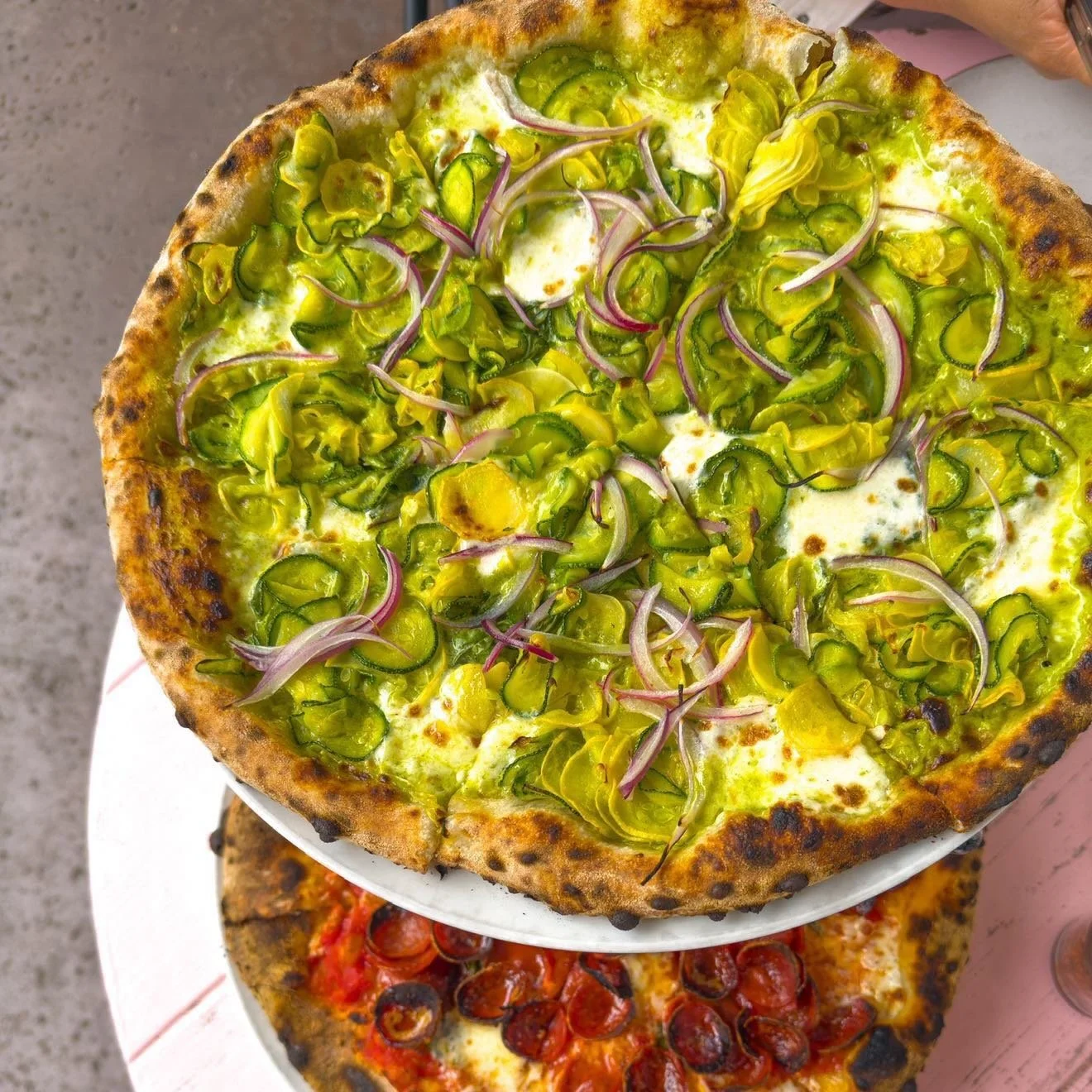 Here for you this holiday weekend with all the pizza. Pep forever plus our seasonal shaved zucchini pizza with spring onion cream sauce, red onion &amp; Meyer lemon by our very talented chefs @oscar_desantiago_ @sadisticshark 💕 Big shout to our team