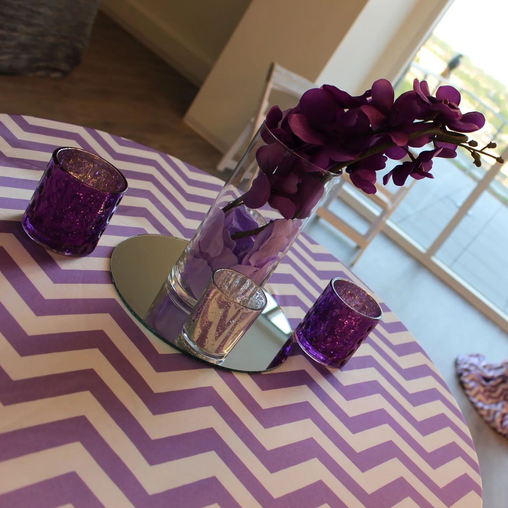 MERCURY GLASS VOTIVE HOLDERS Colors available: Gold, Silver, Fuchsia, Royal Blue, Red, Royal Purple, Black Lace. Contact us for pricing & availability