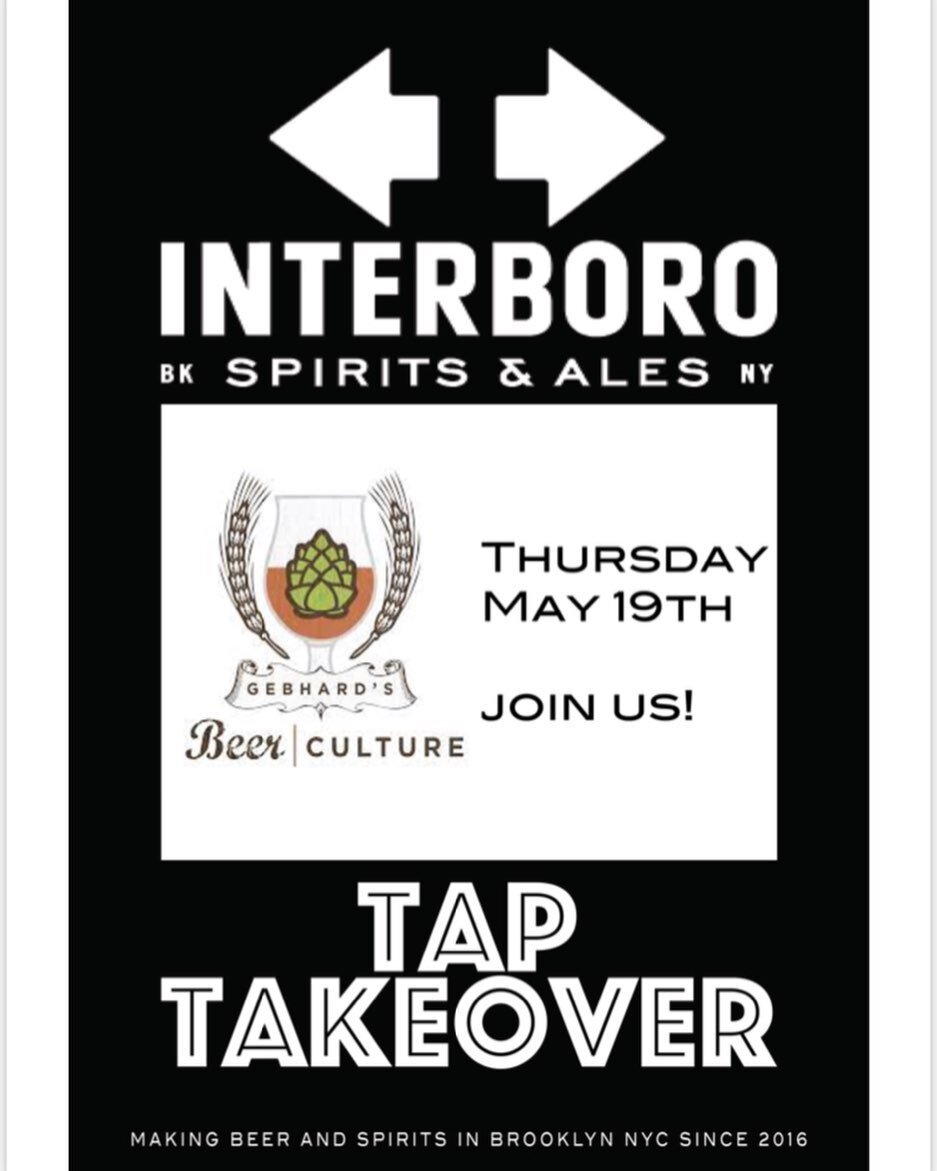We&rsquo;ve all lost friends and partners when they move to Outerboroughs. Come join us at Gebhard&rsquo;s for some Interboro! No river crossings needed! Beers on tap along with Interbronis featuring Interboro Spirits! 
.
.
#taptakeover #rushhour #ha