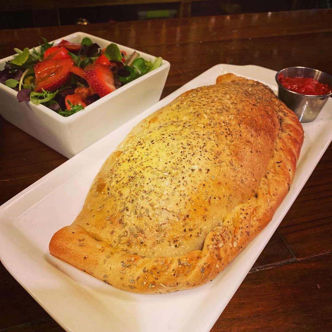 Calzone and strawberry salad.jpg