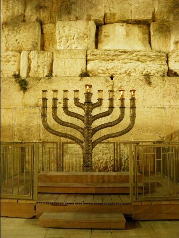hanukkah second nght at Jerusalem's Western Wall.png