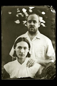 A wet plate portrait of Clarke and Christie made by Deborah Luster.