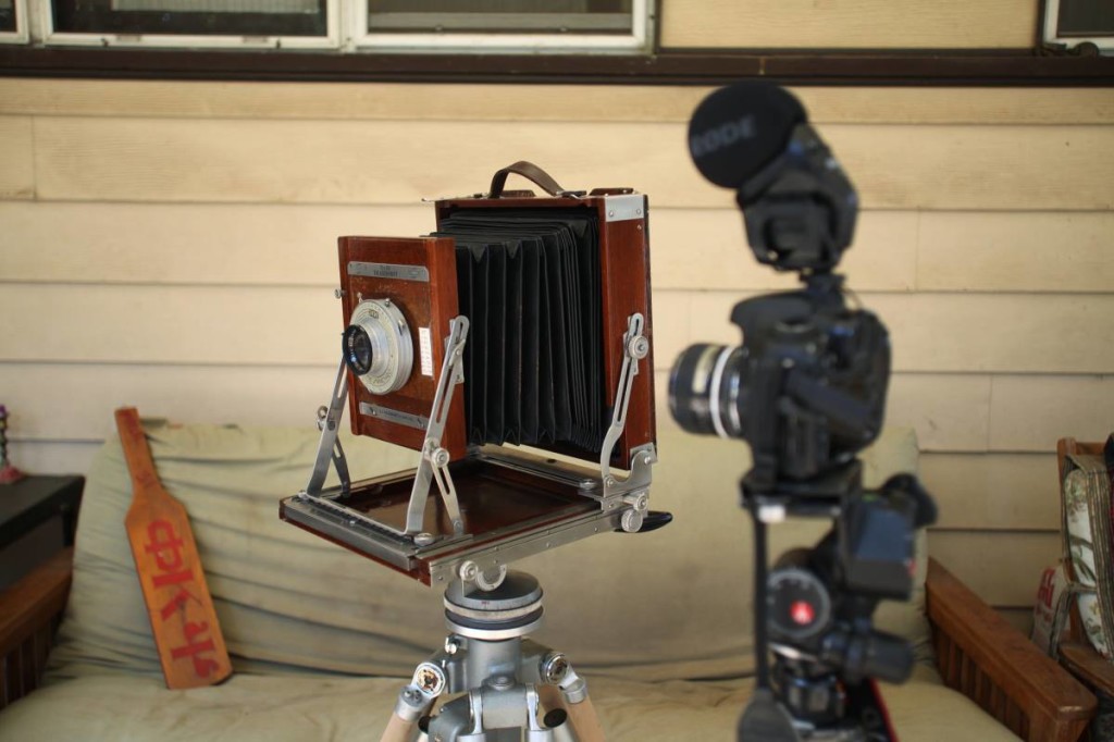 Behind the scenes filming Jake and Oliver Ogden, filming the video for Jake’s Kickstarter, November 2014