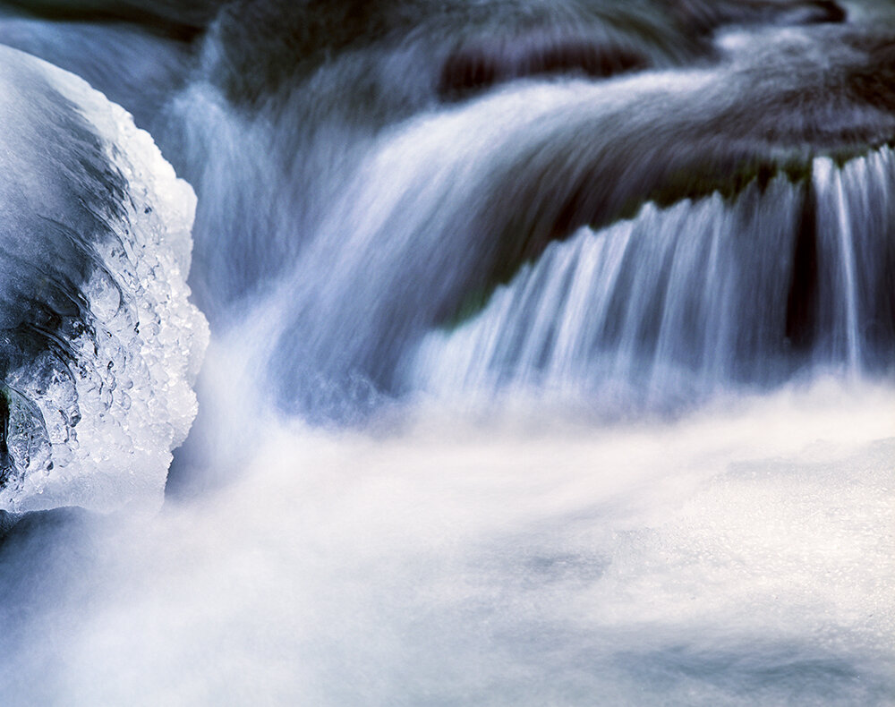 Icy creek in the Columbia River Gorge. Fuji Velvia 50 shot in a Pentax 6x7