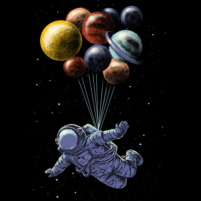 astronaut with balloons