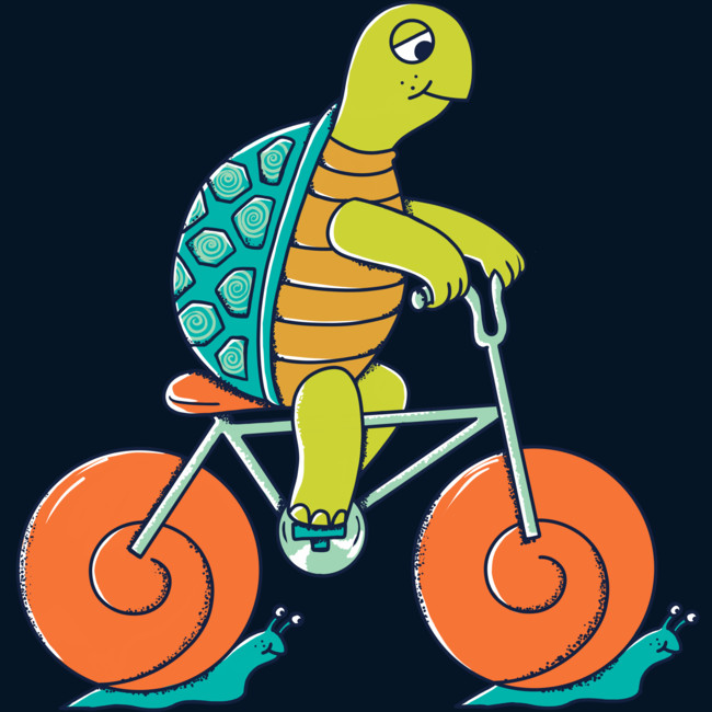 turle riding snail bike