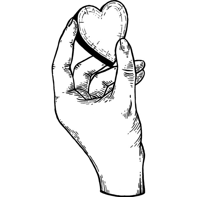 hand holding heart