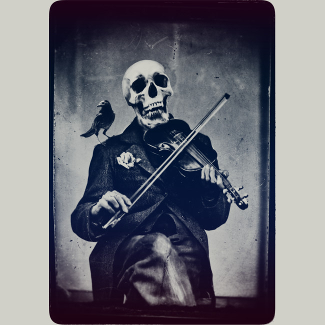 skeleton with violin