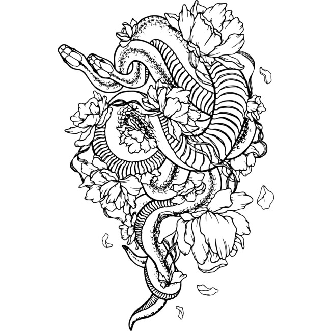 snake and flowers