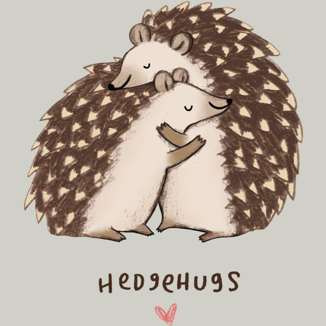 hedgehogs hugging