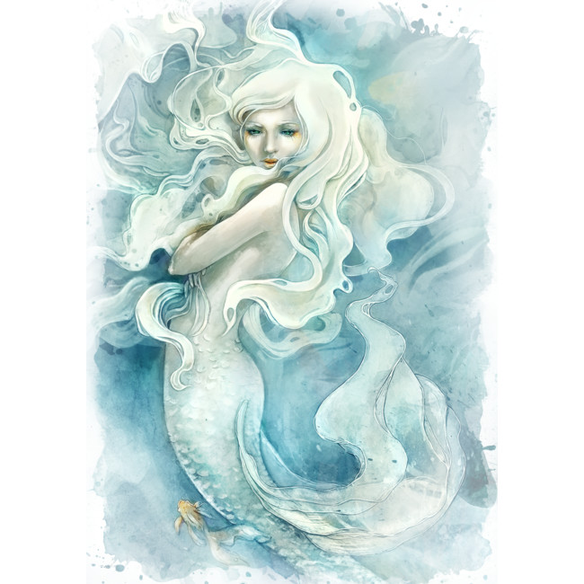 watercolor of mermaid