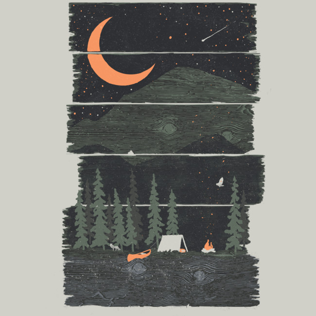 moon over a campsite