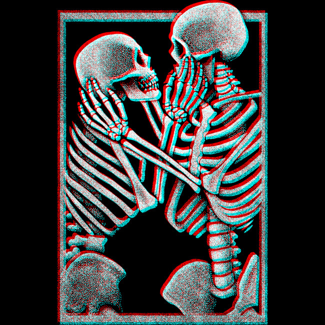 kissing skeletons