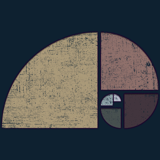 Distressed Geometric Fibonacci Spiral by Ddtk