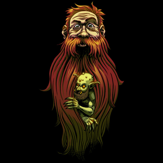 gollum in the beard of a man