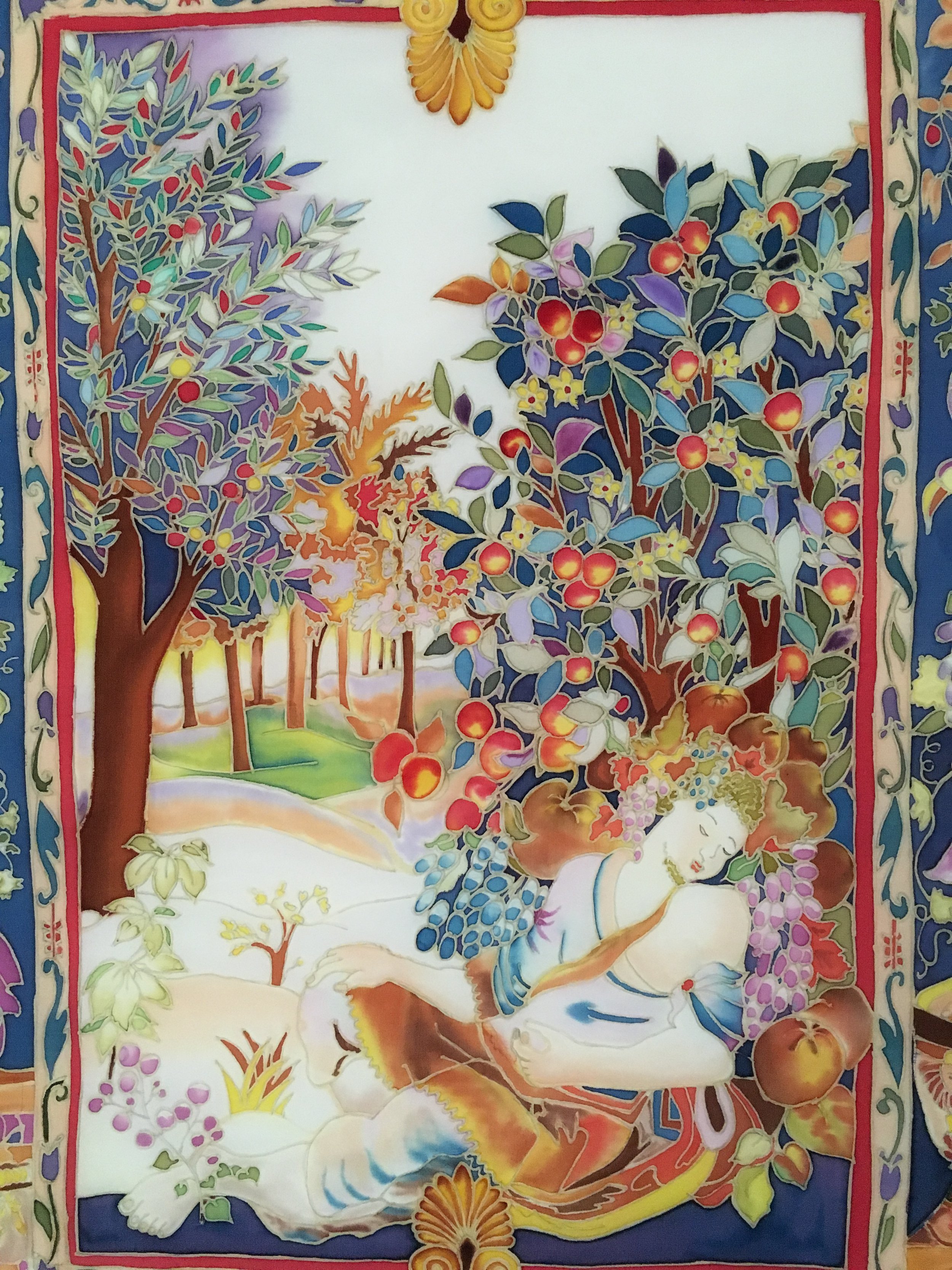 Hand Painted Silk Wall Hanging