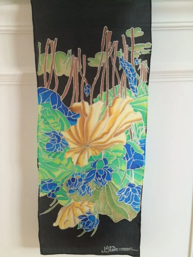 Hand painted Silk Shawl