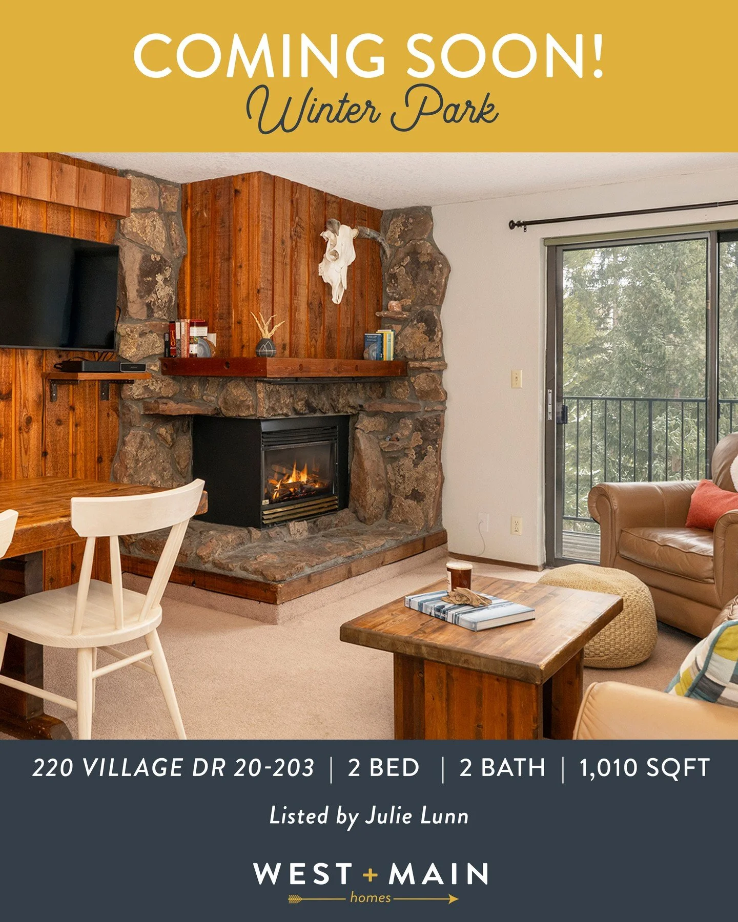 ❄️COMING SOON❄️

This cozy 2-bed, 2-bath condo is Winter Park is hitting the market this week! It's being sold fully furnished and is ready for you to bring your skis and enjoy the mountains. 

If you'd like more information, please contact Julie Lun
