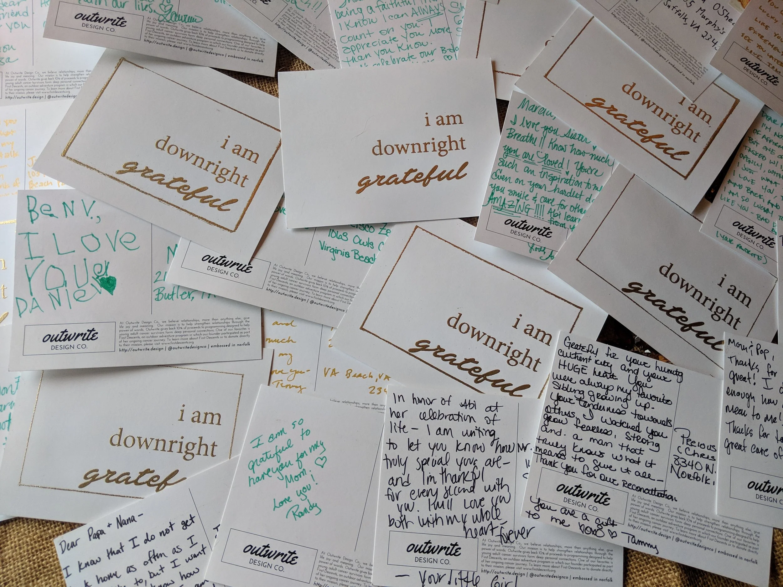 Your grateful cards were a Home. Run. Who knows how many lives you touched that day? How many lives you saved?