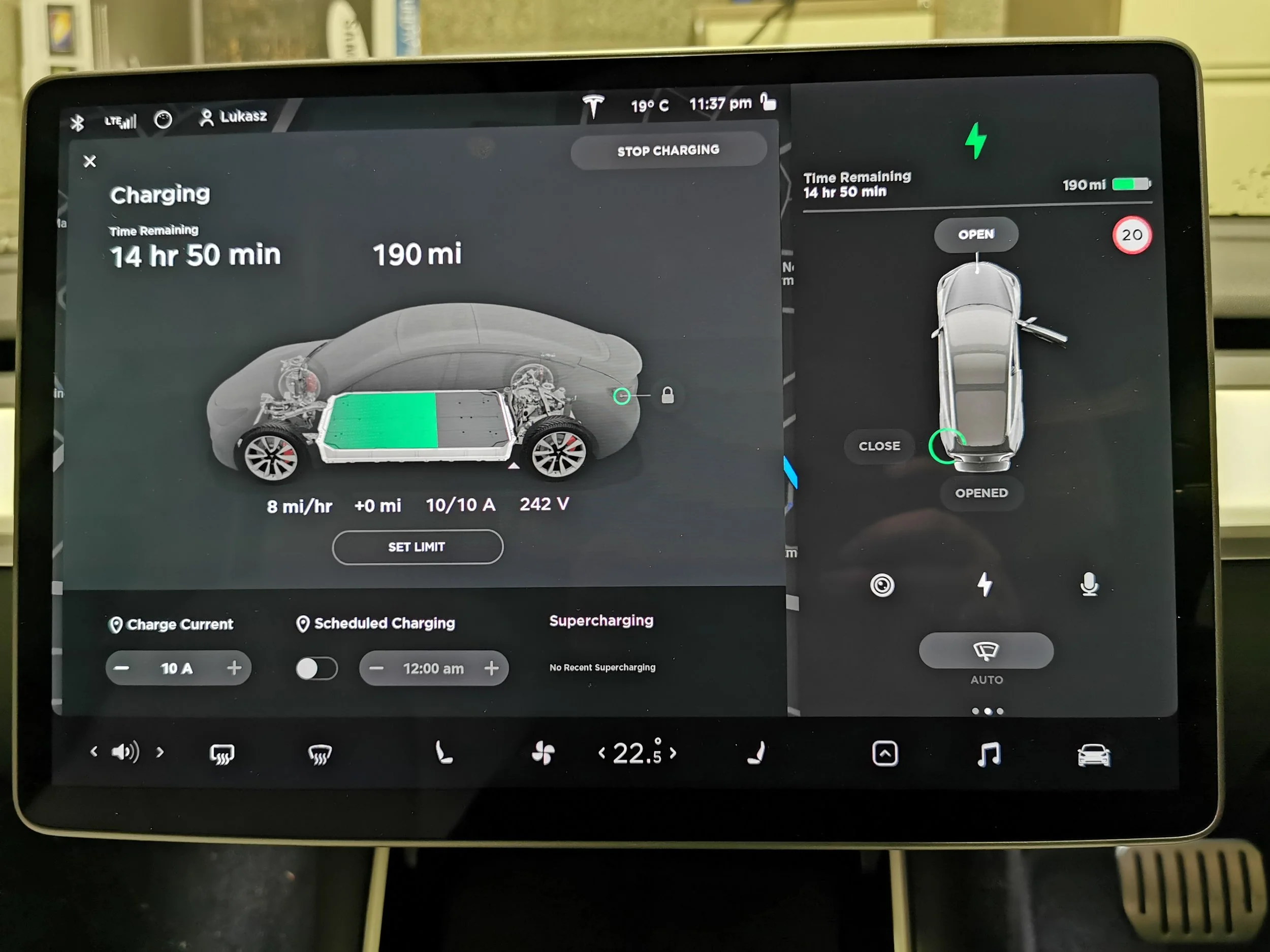 Tesla Model 3 charging