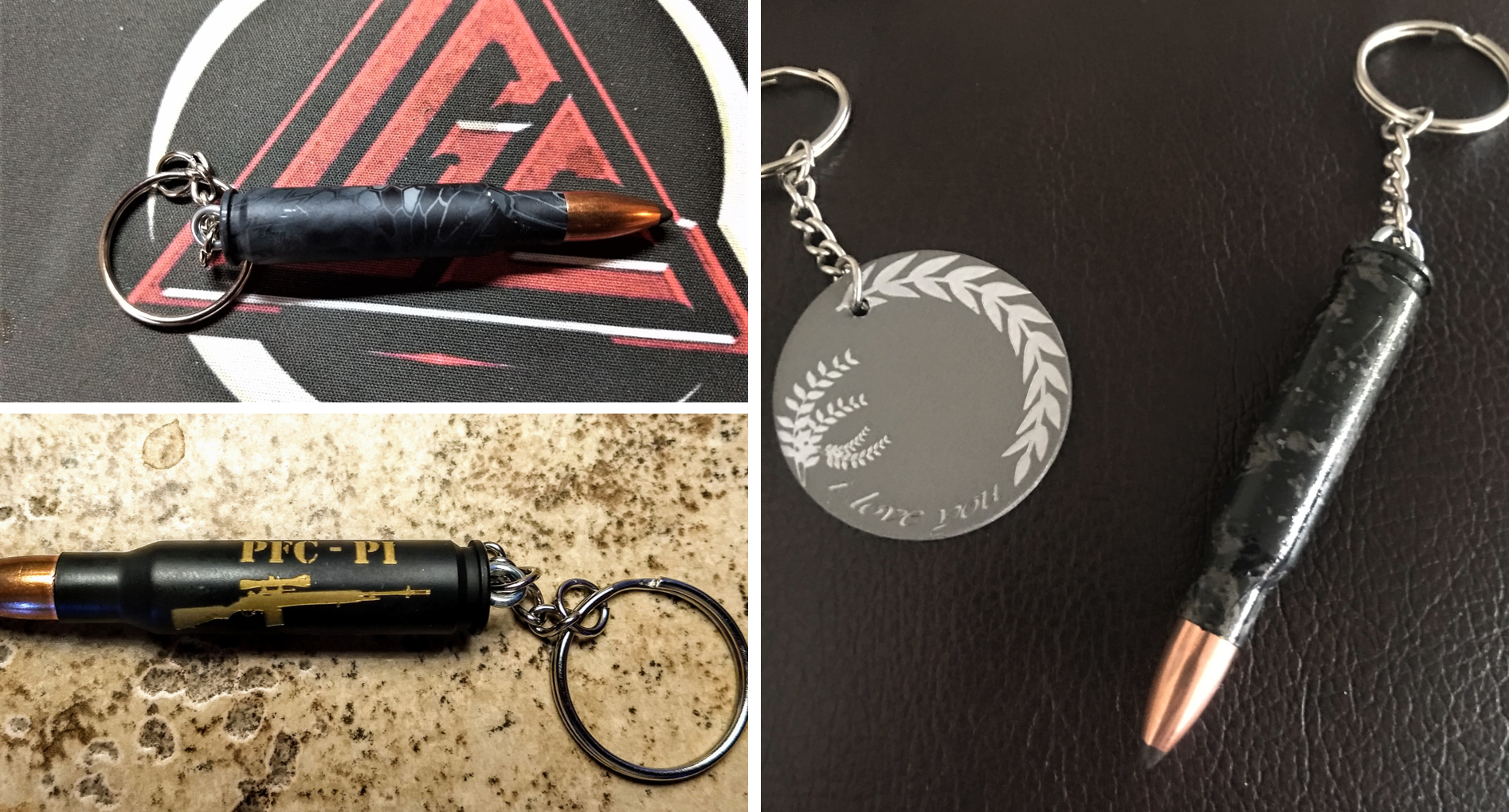 Personalized and customized key-chains. Cerakote, Hydro-dipped, engraving. Visit us on Etsy at https://www.etsy.com/shop/LegacyGE?ref=simple-shop-header-name&listing_id=689860671