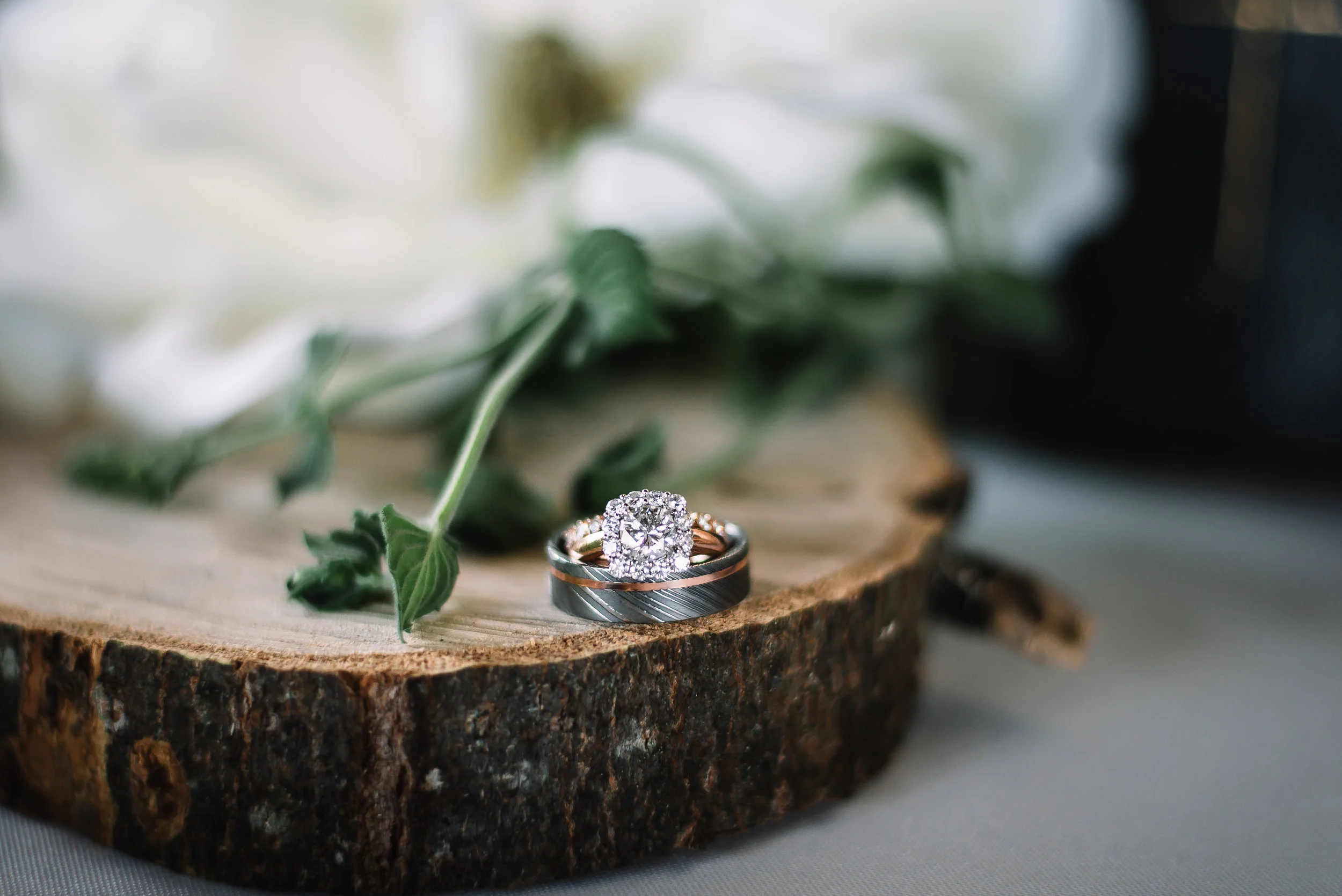 I'm OBSESSED with these rings. Especially the Gunmetal wedding bad with rose gold detailing.