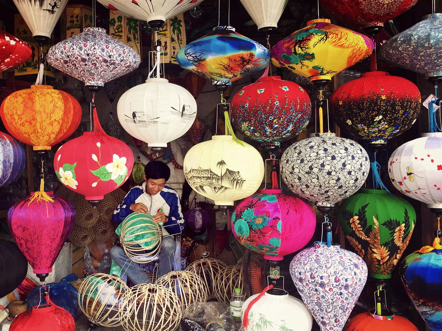 Lantern maker in Hoi An, Vietnam