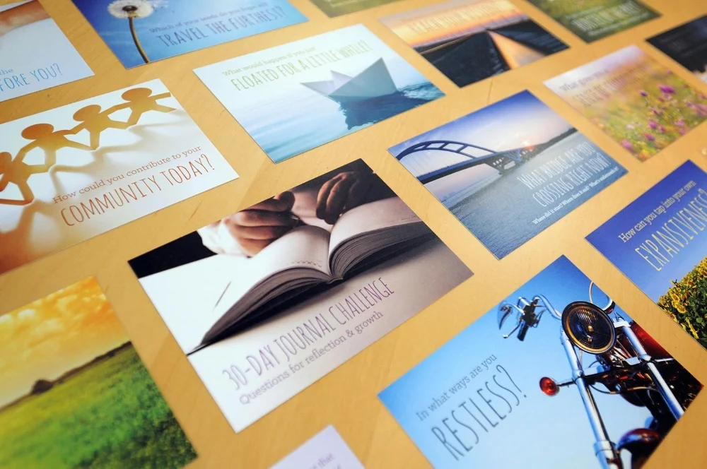 journaling postcards for Vessence’s gift line