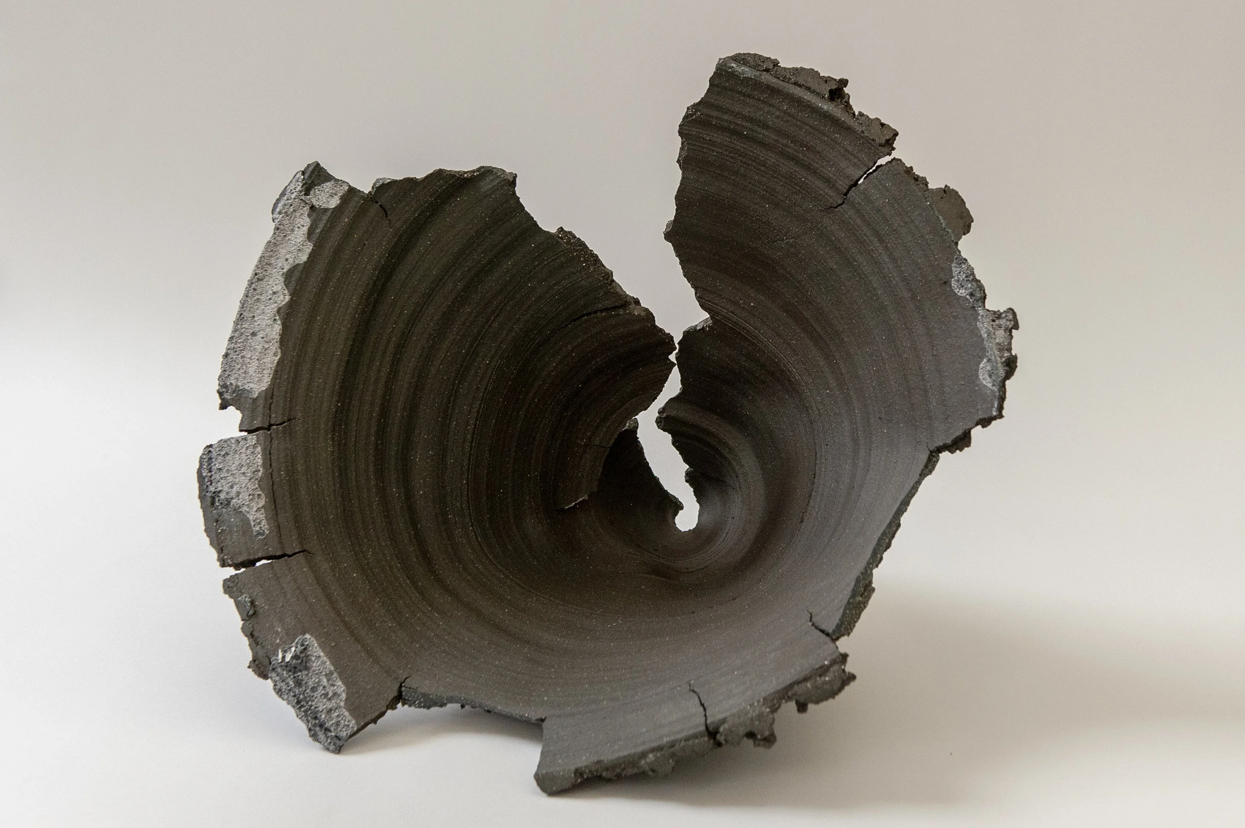 Zhihui Xie Void I Black Stoneware, Unglazed 18” x 21” x 16” 2018