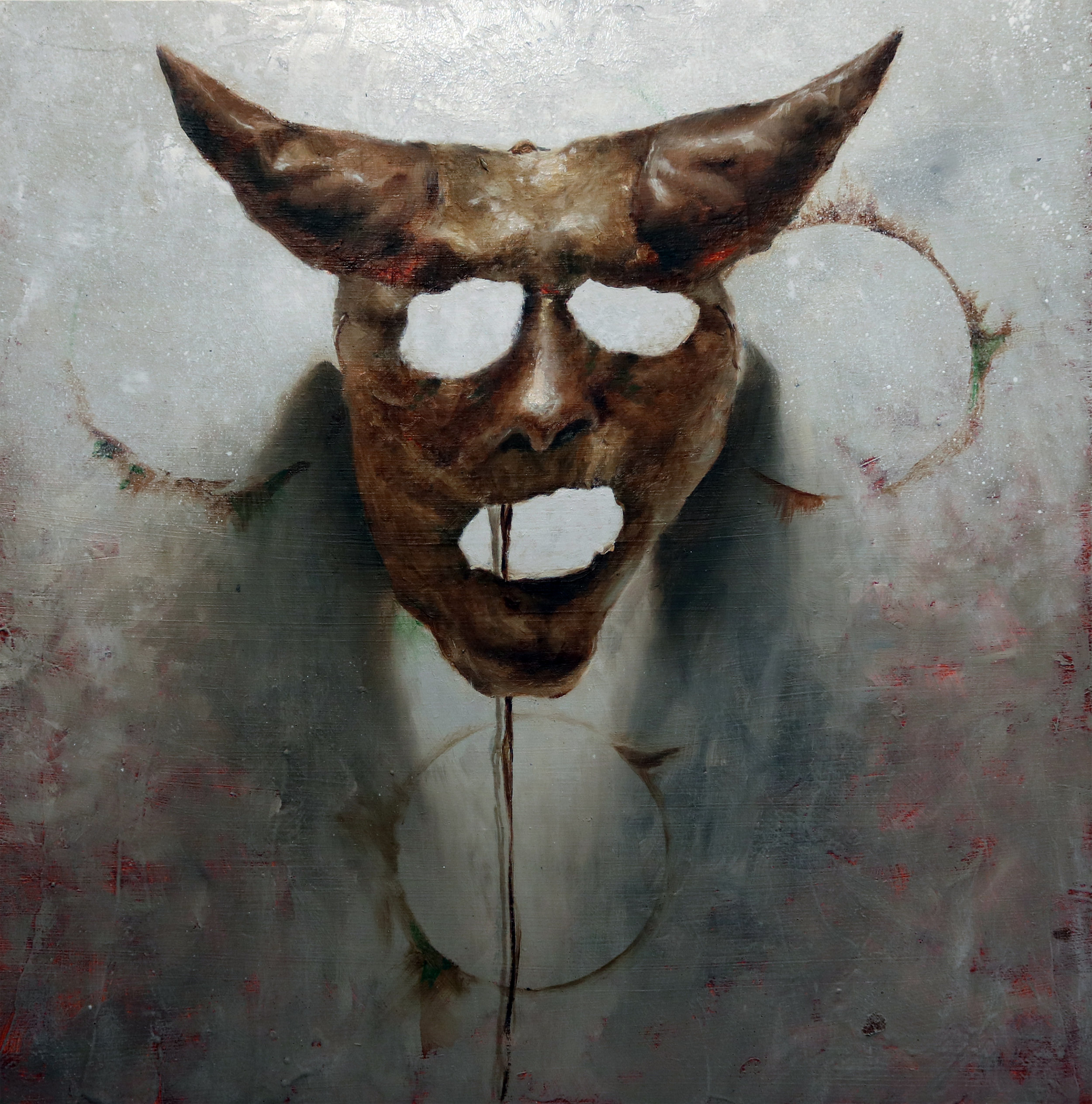  Jotham Malavé  Mascara chamanistica  Oil on canvas  16” x 16”  2018 