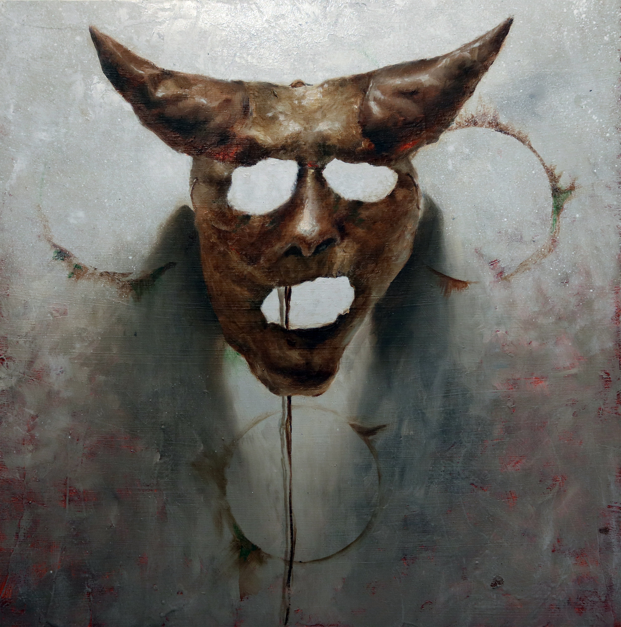 Jotham Malavé Mascara chamanistica Oil on canvas 16” x 16” 2018