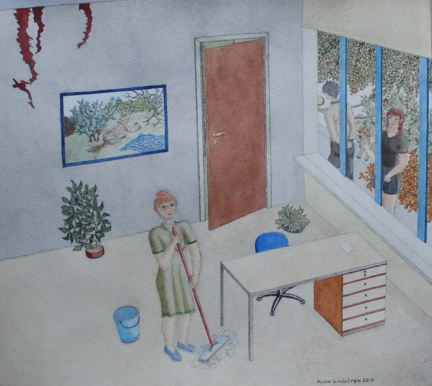 Kvinde gør rent, Den hellige rengøringskone i serien: De hellige tre koner