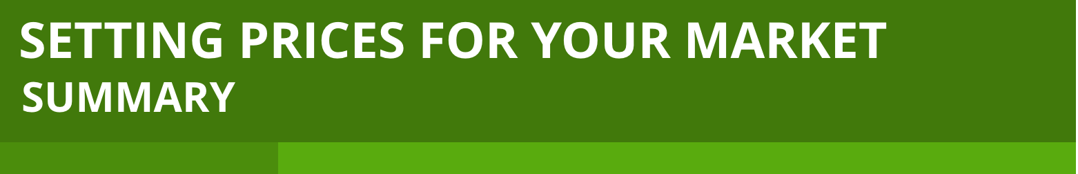 Setting Prices for Your Market header