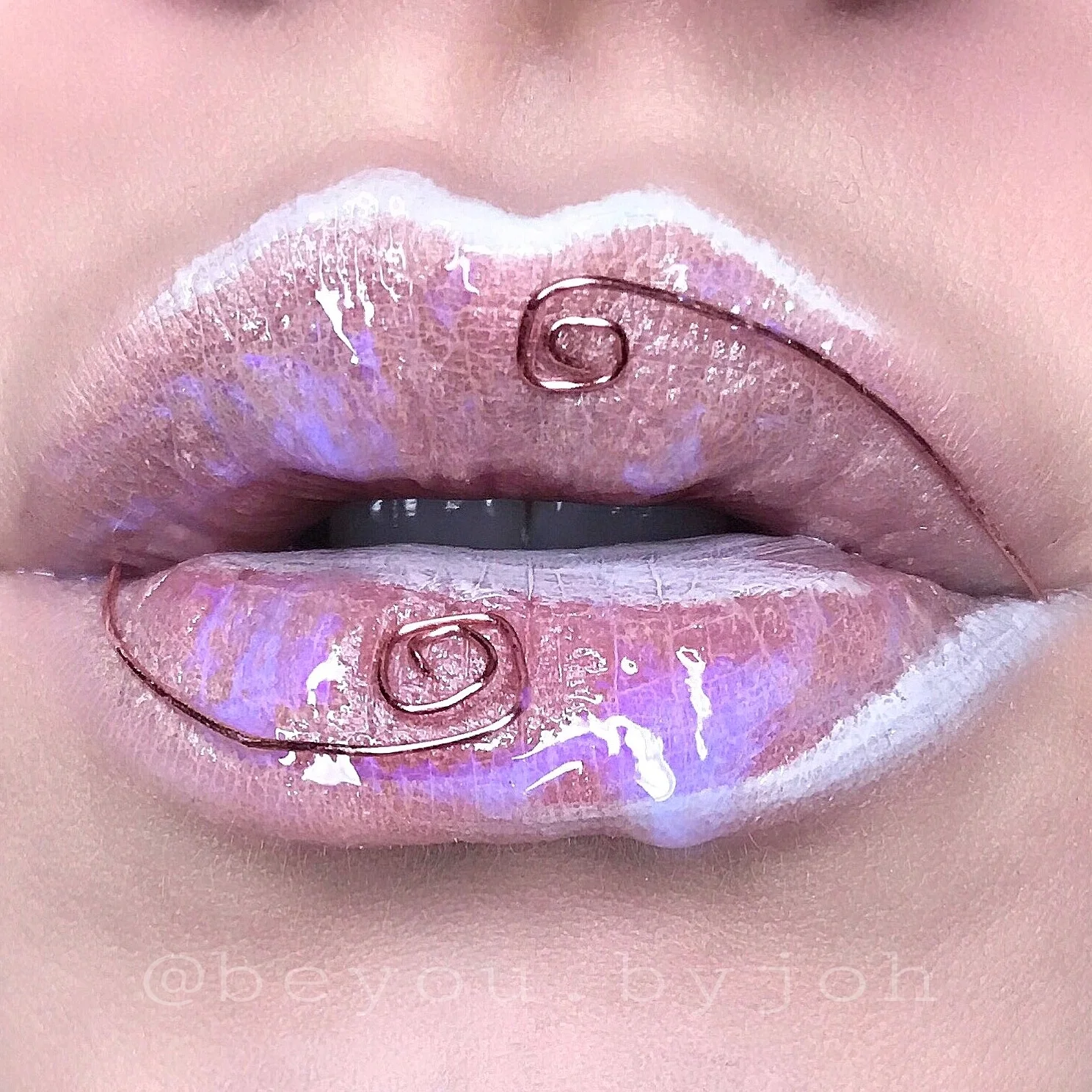 Wire work Rose gold, white & holographic 