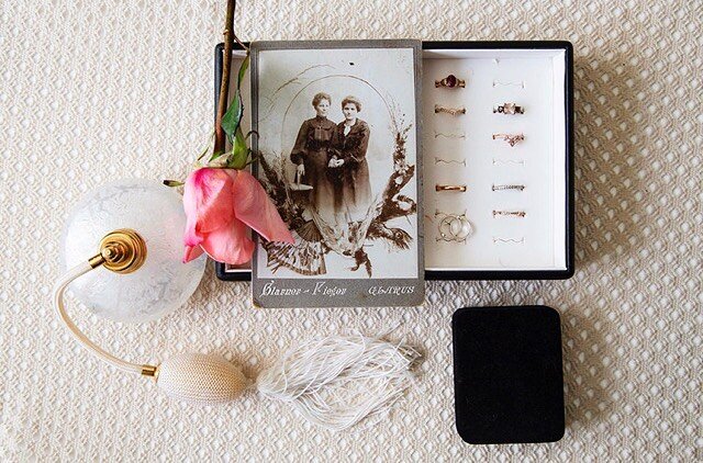Counting down to my solo show at @eyeloungephx and feeling some kinda way about all the objects and photos I&rsquo;ve collected. .
.
.
.
.
.
.
#phxart #photography #theyrelesbiansharold #vintage #portrait #foundphoto #jewelry