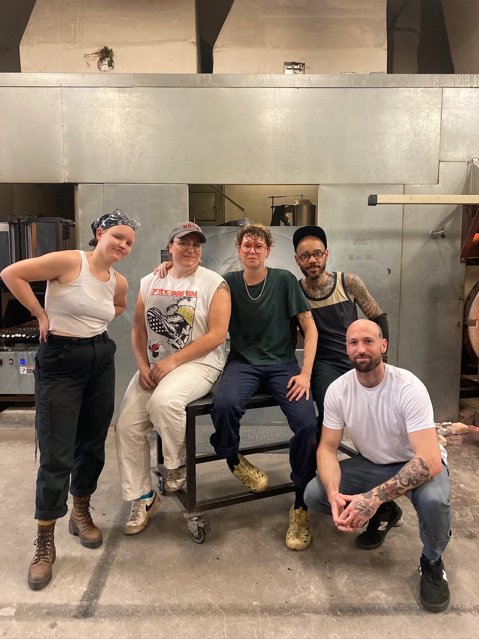  Sticky Glass, the team who created the blown glass vessels. 