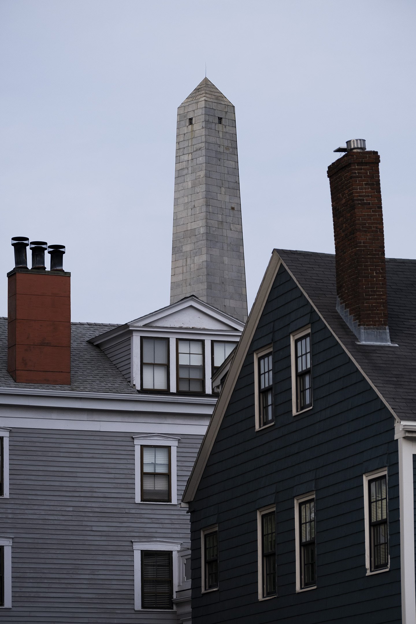  Bunker Hill monument rises above Charlestown. 